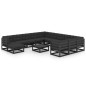 vidaXL Set de muebles de jardín 13 pzas con cojines madera pino negro vidaXL Set de muebles de jardín 13 pzas con cojines madera pino negro