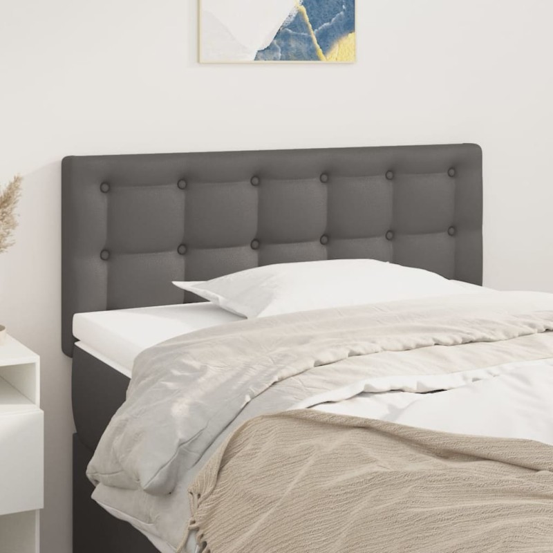 vidaXL Cabecero de cuero sintético gris 80x5x78/88 cm vidaXL Cabecero de cuero sintético gris 80x5x78/88 cm