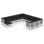 vidaXL Set de muebles de jardín 12 pzas con cojines madera pino blanco vidaXL Set de muebles de jardín 12 pzas con cojines madera pino blanco