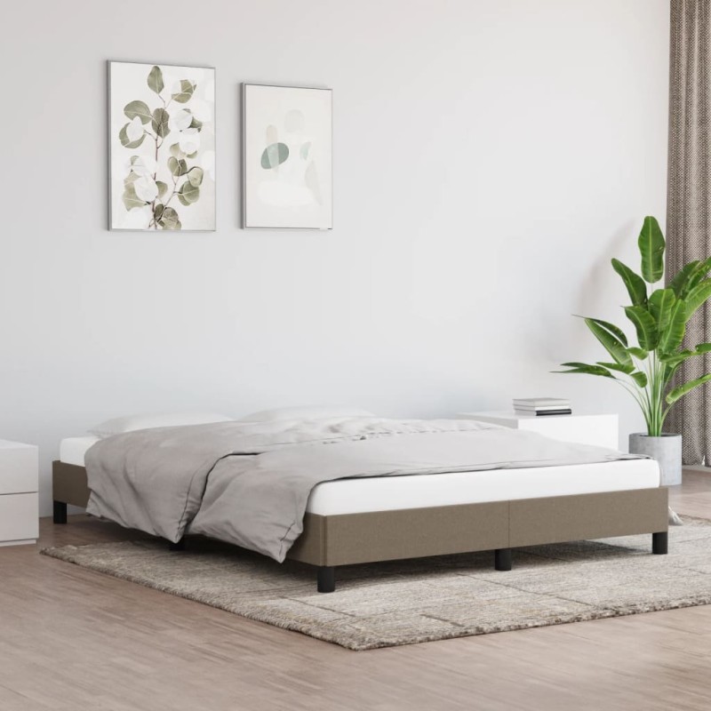 vidaXL Estructura de cama de tela gris taupe 140x200 cm vidaXL Estructura de cama de tela gris taupe 140x200 cm