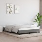 vidaXL Estructura de cama de tela gris oscuro 140x190 cm