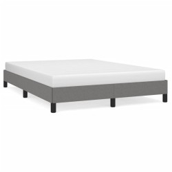 vidaXL Estructura de cama de tela gris oscuro 140x190 cm