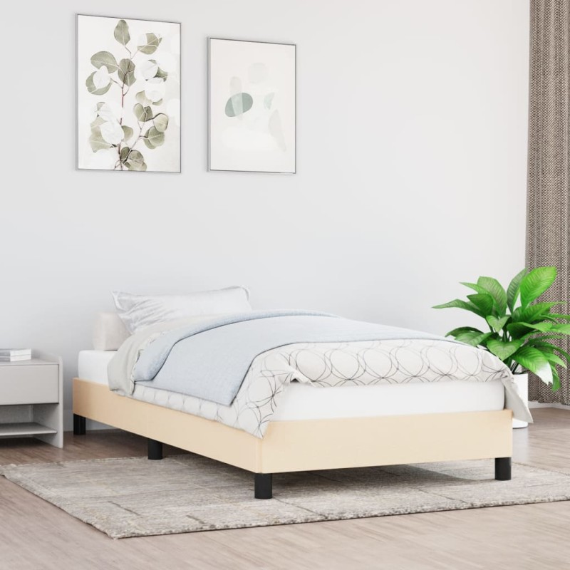 vidaXL Estructura de cama de tela color crema 80x200 cm vidaXL Estructura de cama de tela color crema 80x200 cm