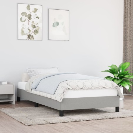 vidaXL Estructura de cama de tela gris claro 100x200 cm