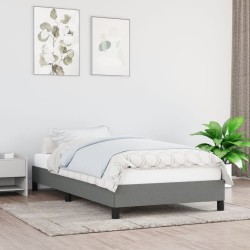 vidaXL Estructura de cama de tela gris oscura 90x200 cm