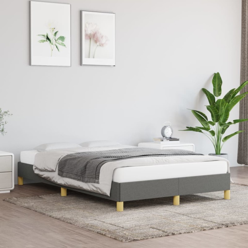 vidaXL Estructura de cama de tela gris oscuro 120x200 cm vidaXL Estructura de cama de tela gris oscuro 120x200 cm