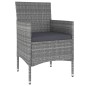 vidaXL Juego de muebles de jardín 5 piezas ratán sintético gris vidaXL Juego de muebles de jardín 5 piezas ratán sintético gris