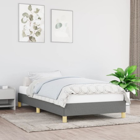 vidaXL Estructura de cama de tela gris oscura 90x200 cm