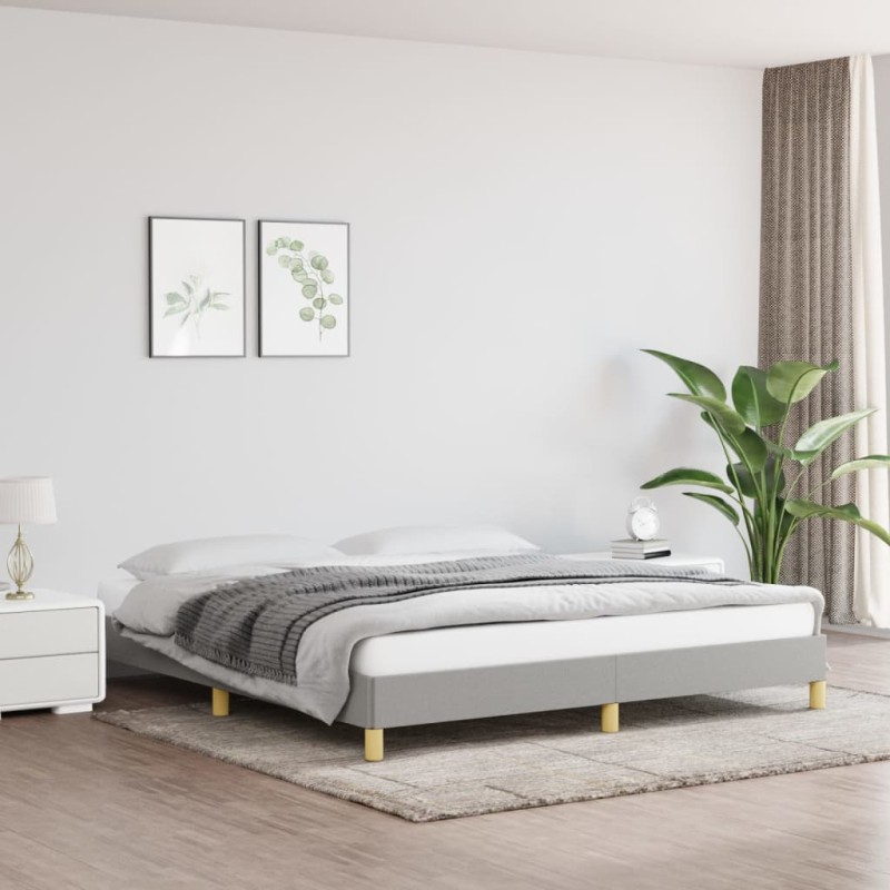 vidaXL Estructura de cama gris claro tela 180x200 cm vidaXL Estructura de cama gris claro tela 180x200 cm
