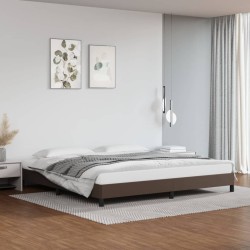 vidaXL Estructura de cama de cuero sintético marrón 200x200 cm