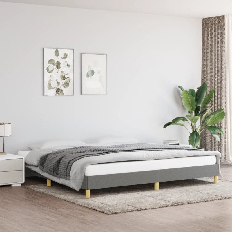 vidaXL Estructura de cama tela gris oscuro 200x200 cm vidaXL Estructura de cama tela gris oscuro 200x200 cm