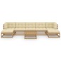vidaXL Set de muebles de jardín 8 pzs cojines madera pino marrón miel vidaXL Set de muebles de jardín 8 pzs cojines madera pino marrón miel