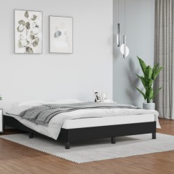 vidaXL Estructura de cama de cuero sintético negro 140x200 cm