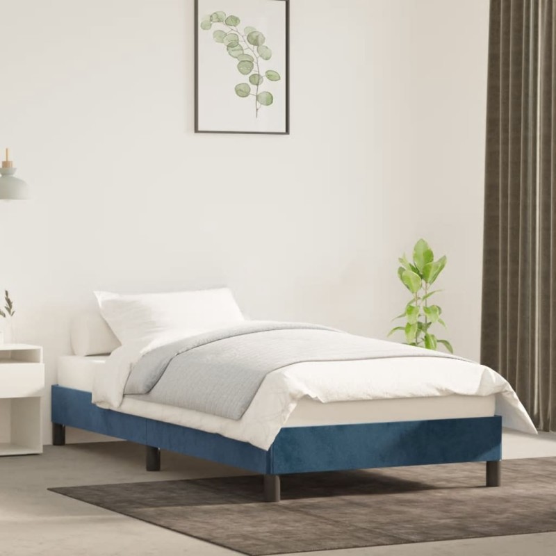 vidaXL Estructura de cama de terciopelo azul 90x190 cm vidaXL Estructura de cama de terciopelo azul 90x190 cm