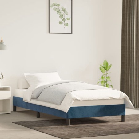 vidaXL Estructura de cama de terciopelo azul 90x190 cm