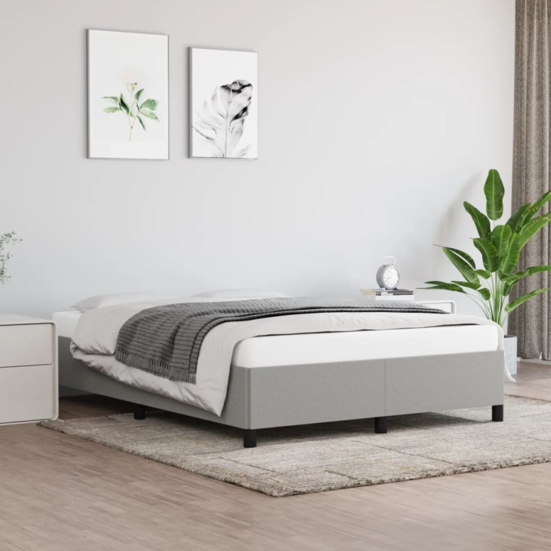 vidaXL Estructura de cama de tela gris claro 140x200 cm vidaXL Estructura de cama de tela gris claro 140x200 cm