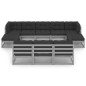 vidaXL Set de muebles de jardín 10 pzas con cojines madera pino gris vidaXL Set de muebles de jardín 10 pzas con cojines madera pino gris