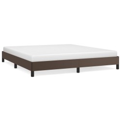 vidaXL Estructura de cama de cuero sintético marrón 180x200 cm
