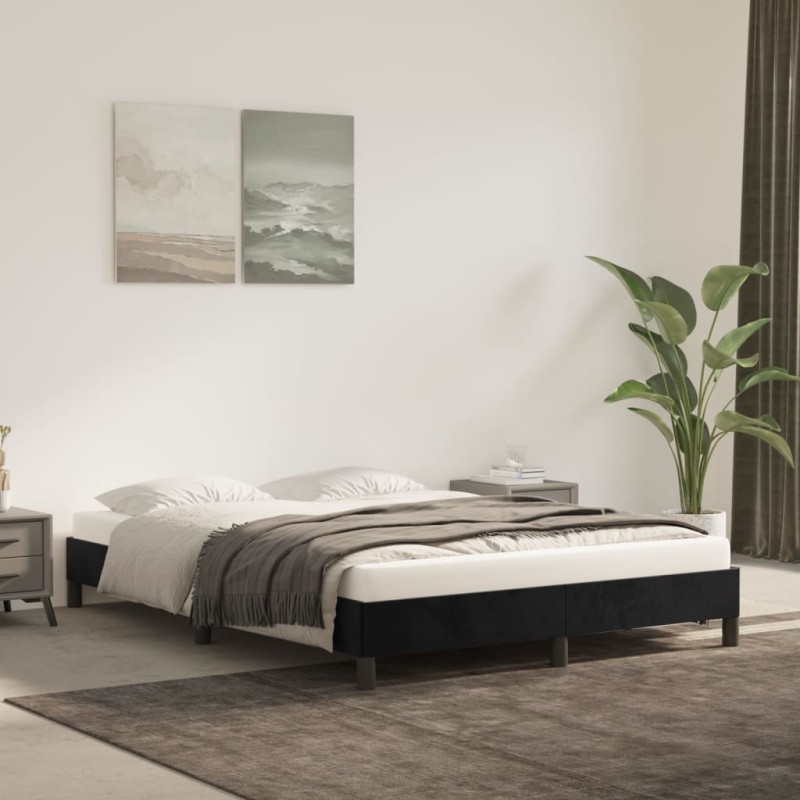 vidaXL Estructura de cama de terciopelo negra 140x200 cm vidaXL Estructura de cama de terciopelo negra 140x200 cm