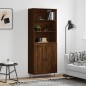 vidaXL Aparador alto madera contrachapada marrón roble 69,5x34x180 cm vidaXL Aparador alto madera contrachapada marrón roble 69,5x34x180 cm