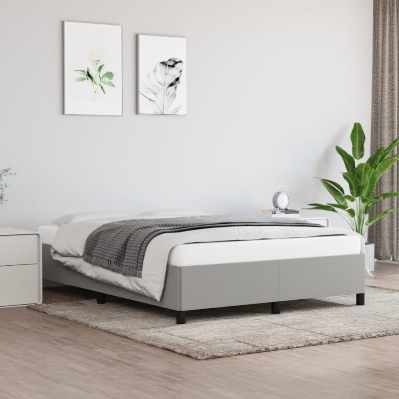 vidaXL Estructura de cama de tela gris claro 140x190 cm vidaXL Estructura de cama de tela gris claro 140x190 cm