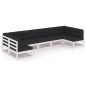 vidaXL Set muebles jardín 7 pzas con cojines madera maciza pino blanco vidaXL Set muebles jardín 7 pzas con cojines madera maciza pino blanco