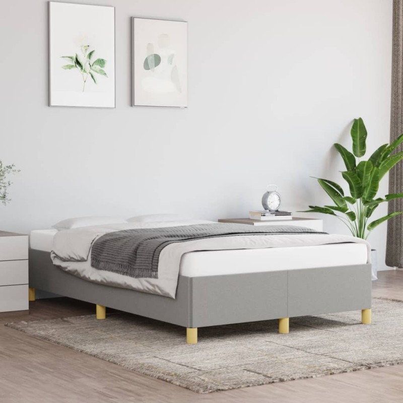 vidaXL Estructura de cama de tela gris claro 120x200 cm vidaXL Estructura de cama de tela gris claro 120x200 cm