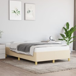 vidaXL Estructura de cama de tela color crema 120x200 cm
