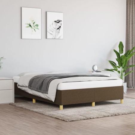 vidaXL Estructura de cama de tela marrón 140x200 cm