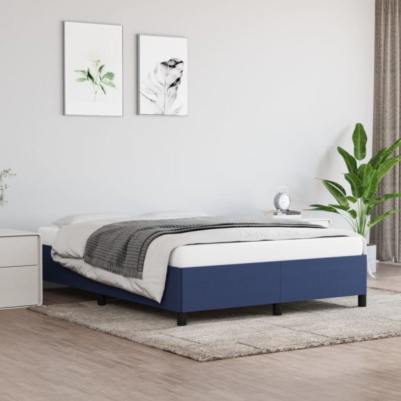 vidaXL Estructura de cama de tela gris taupe azul 140x200 cm vidaXL Estructura de cama de tela gris taupe azul 140x200 cm