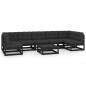 vidaXL Set de muebles de jardín 8 pzas con cojines madera pino negro vidaXL Set de muebles de jardín 8 pzas con cojines madera pino negro