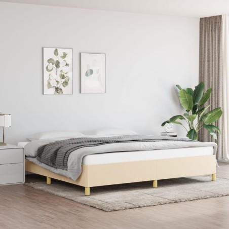 vidaXL Estructura de cama de tela color crema 200x200 cm
