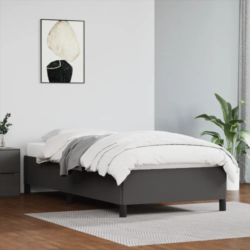 vidaXL Estructura de cama cuero sintético gris 80x200 cm vidaXL Estructura de cama cuero sintético gris 80x200 cm