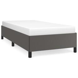 vidaXL Estructura de cama de cuero sintético gris 90x200 cm