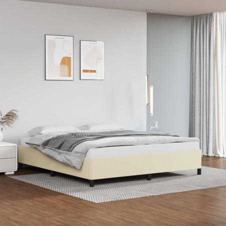 vidaXL Estructura de cama de cuero sintético color crema 160x200 cm