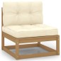 vidaXL Set de muebles de jardín 10 pzs cojines madera pino marrón miel vidaXL Set de muebles de jardín 10 pzs cojines madera pino marrón miel