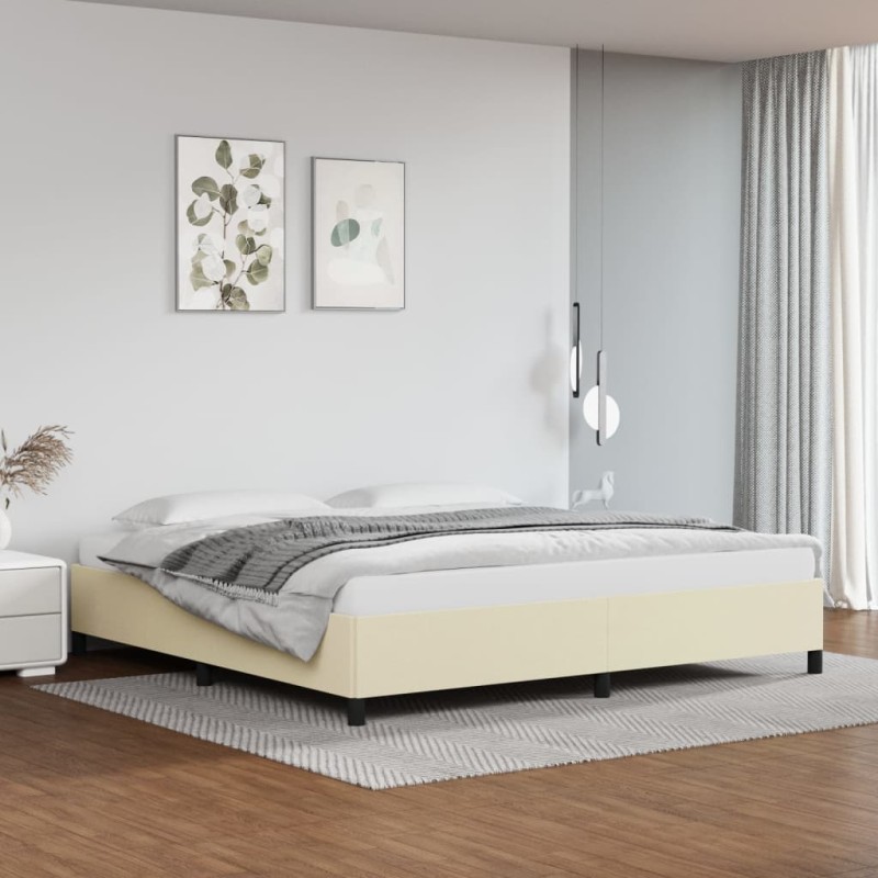 vidaXL Estructura de cama de cuero sintético color crema 200x200 cm