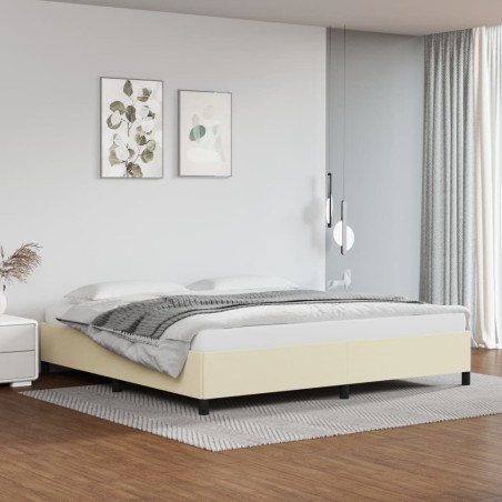 vidaXL Estructura de cama de cuero sintético color crema 200x200 cm