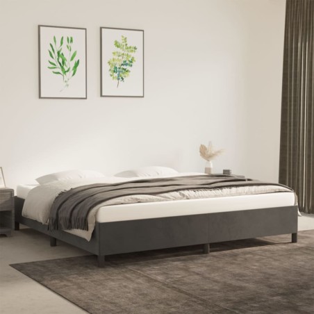 vidaXL Estructura de cama de terciopelo gris oscuro 180x200 cm