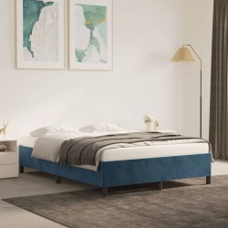 vidaXL Estructura de cama de terciopelo azul 140x190 cm