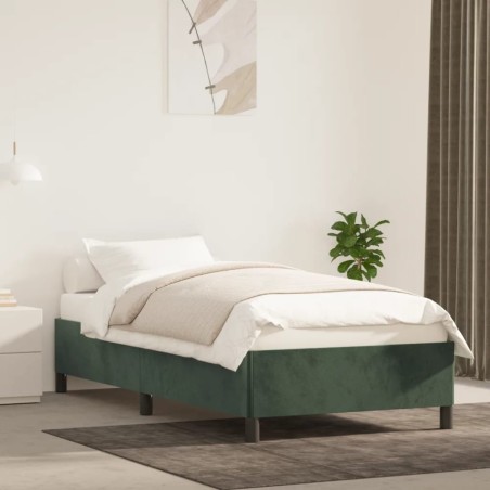 vidaXL Estructura de cama de terciopelo verde 90x200 cm