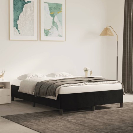 vidaXL Estructura de cama de terciopelo negro 140x190 cm