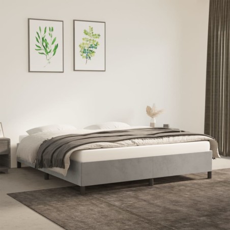 vidaXL Estructura de cama de terciopelo gris claro 180x200 cm