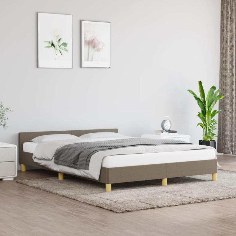 vidaXL Estructura de cama con cabecero de tela gris taupe 140x190 cm vidaXL Estructura de cama con cabecero de tela gris taupe 140x190 cm
