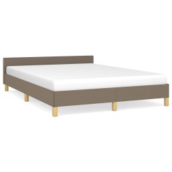 vidaXL Estructura de cama con cabecero de tela gris taupe 140x190 cm