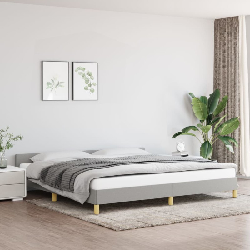 vidaXL Estructura de cama con cabecero de tela gris claro 200x200 cm vidaXL Estructura de cama con cabecero de tela gris claro 200x200 cm
