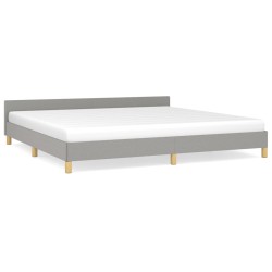 vidaXL Estructura de cama con cabecero de tela gris claro 200x200 cm