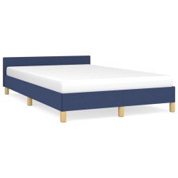 vidaXL Estructura de cama con cabecero de tela azul 120x200 cm
