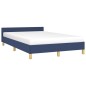 vidaXL Estructura de cama con cabecero de tela azul 120x200 cm