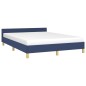 vidaXL Estructura de cama con cabecero de tela azul 140x190 cm vidaXL Estructura de cama con cabecero de tela azul 140x190 cm